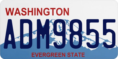 WA license plate ADM9855