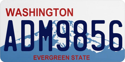 WA license plate ADM9856
