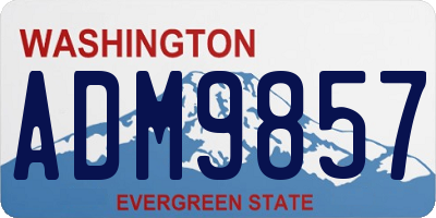 WA license plate ADM9857