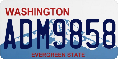 WA license plate ADM9858