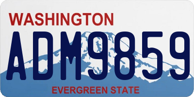 WA license plate ADM9859