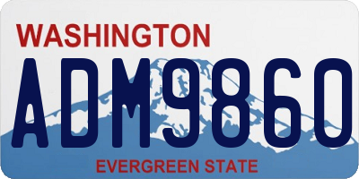 WA license plate ADM9860