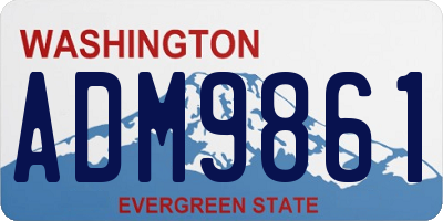 WA license plate ADM9861