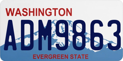 WA license plate ADM9863