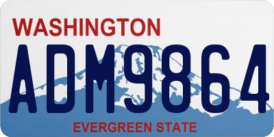 WA license plate ADM9864