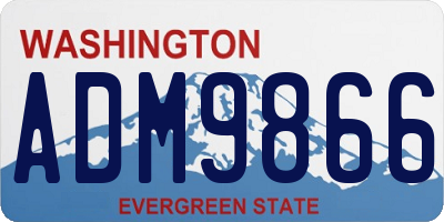 WA license plate ADM9866