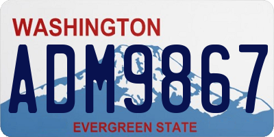 WA license plate ADM9867