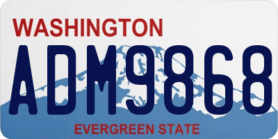WA license plate ADM9868
