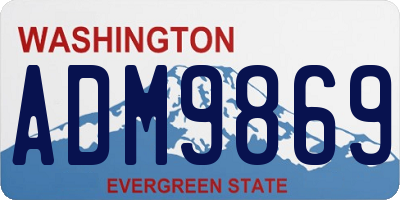 WA license plate ADM9869