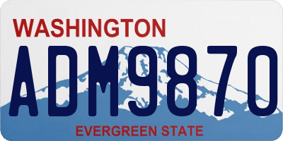 WA license plate ADM9870
