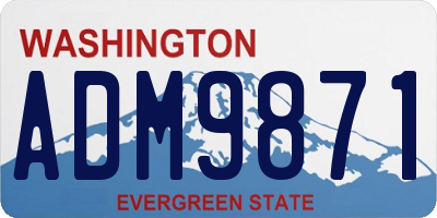 WA license plate ADM9871
