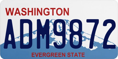 WA license plate ADM9872
