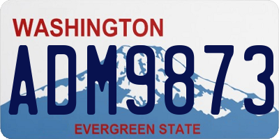 WA license plate ADM9873