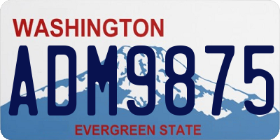 WA license plate ADM9875
