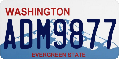WA license plate ADM9877