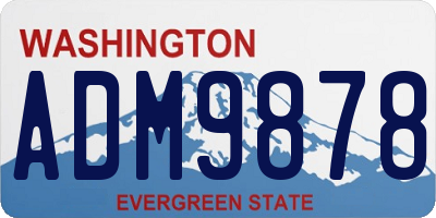 WA license plate ADM9878