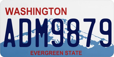WA license plate ADM9879