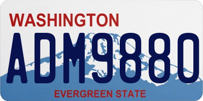WA license plate ADM9880