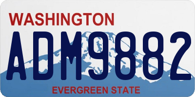 WA license plate ADM9882