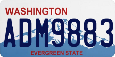 WA license plate ADM9883