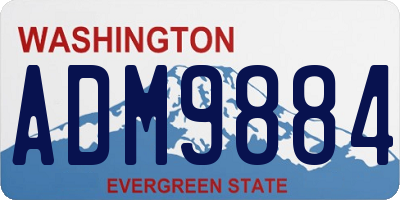 WA license plate ADM9884