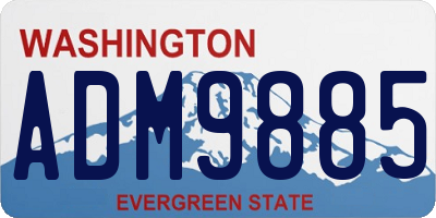 WA license plate ADM9885