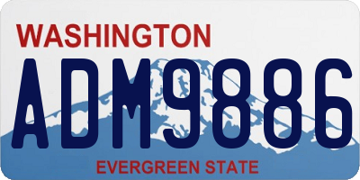 WA license plate ADM9886