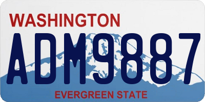 WA license plate ADM9887