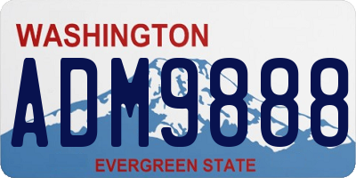 WA license plate ADM9888