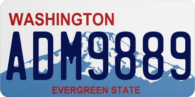 WA license plate ADM9889