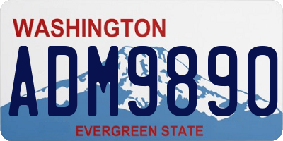 WA license plate ADM9890