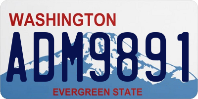 WA license plate ADM9891