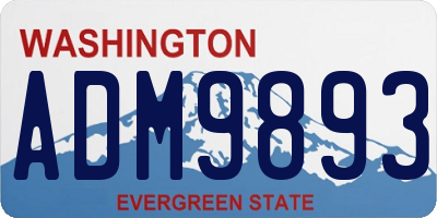 WA license plate ADM9893