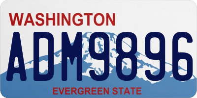 WA license plate ADM9896
