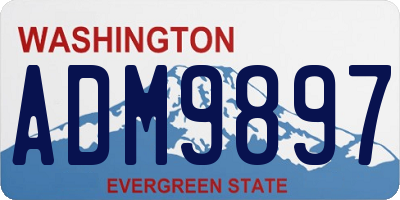 WA license plate ADM9897