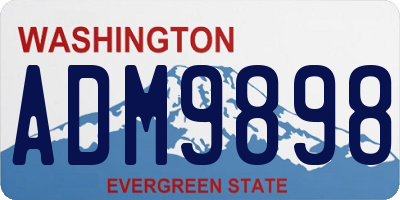 WA license plate ADM9898