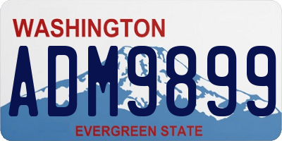 WA license plate ADM9899