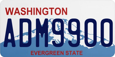 WA license plate ADM9900