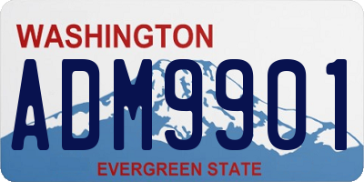 WA license plate ADM9901