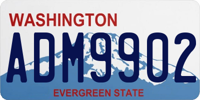 WA license plate ADM9902