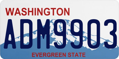 WA license plate ADM9903