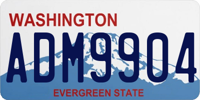 WA license plate ADM9904