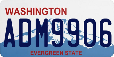 WA license plate ADM9906