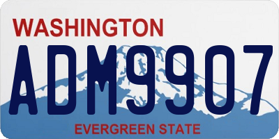 WA license plate ADM9907