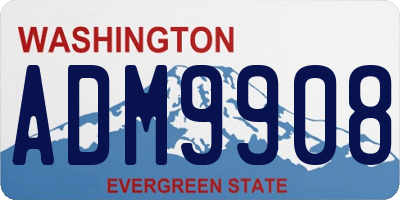 WA license plate ADM9908