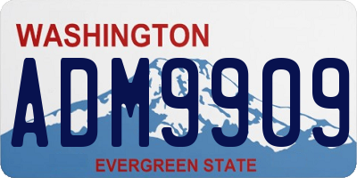 WA license plate ADM9909