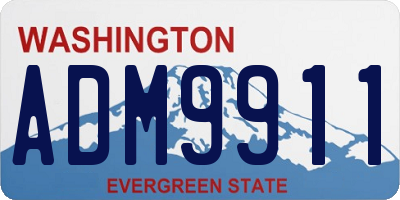 WA license plate ADM9911