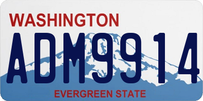 WA license plate ADM9914