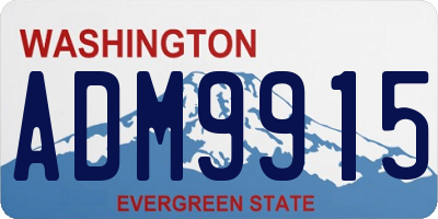 WA license plate ADM9915