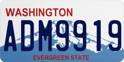 WA license plate ADM9919